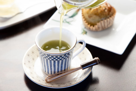 Try green tea with western confections.